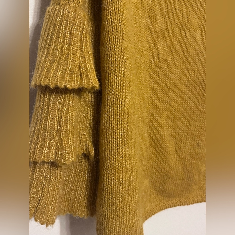 Mustard Ruffle Sleeve Sweater - Picture 4 of 5